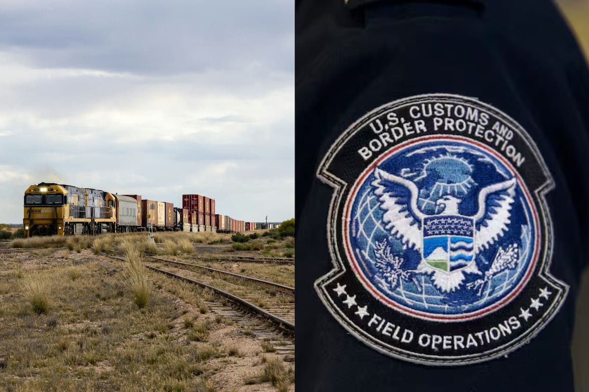 Los agentes de la Oficina de Aduanas y Protección Fronteriza (CBP, por sus siglas en inglés) realizan inspecciones en trenes en la frontera de EE.UU.
