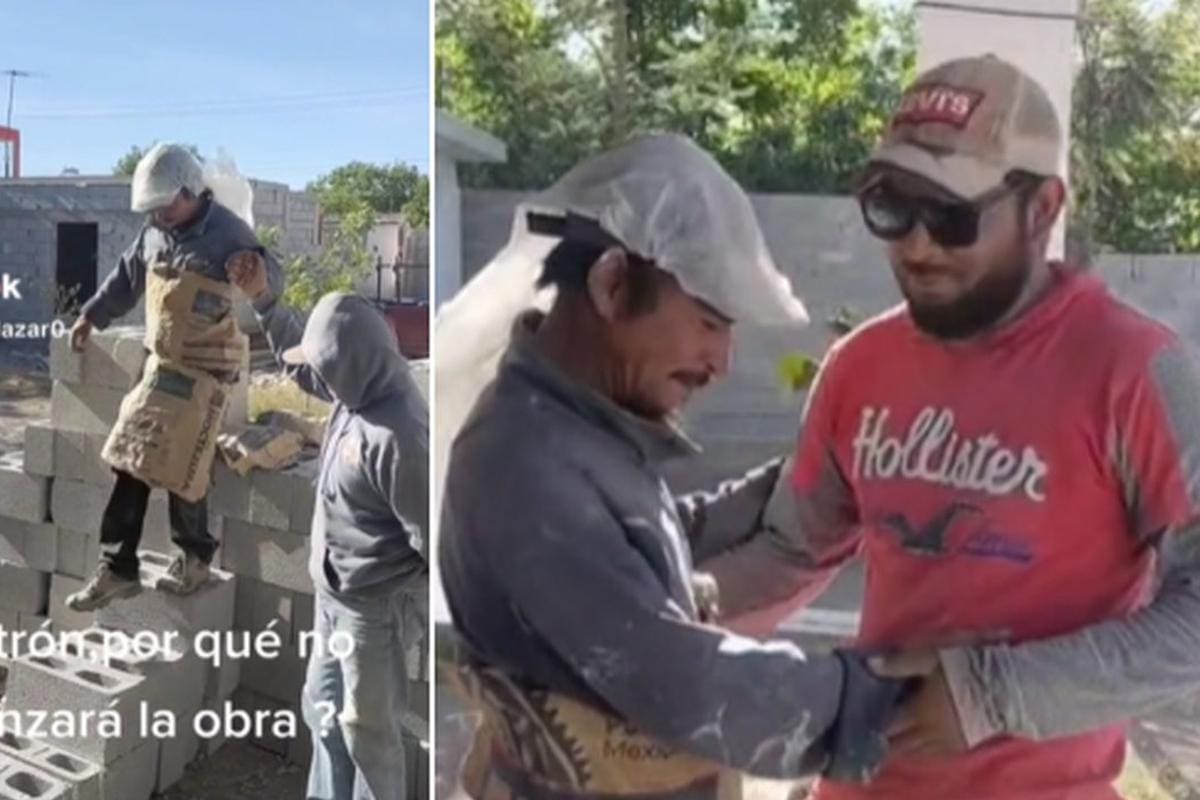 Los albañiles se tomaron un descanso y recrearon una fiesta de quince años