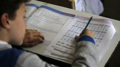 Los alumnos respondieron ayer preguntas sobre lengua y matemáticas en el Aprender 2016