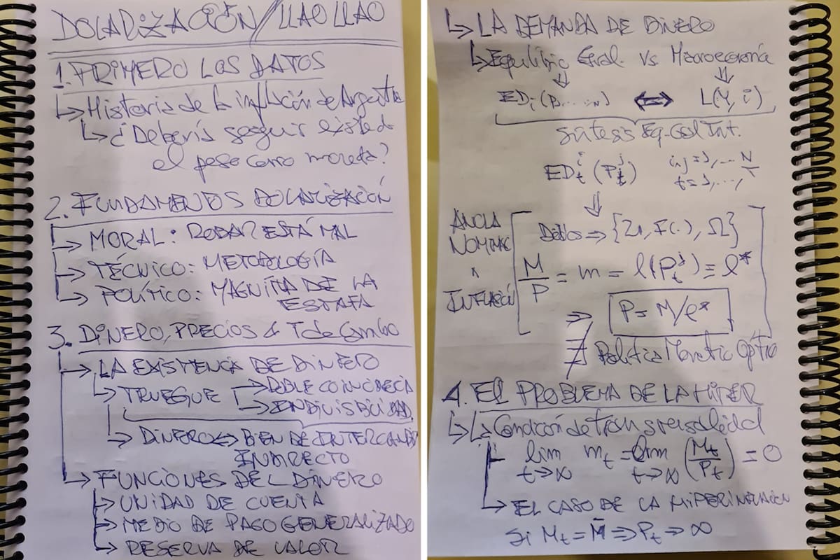 Los apuntes de Javier Milei. Apuntes 1