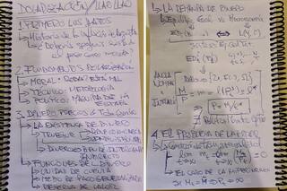 Los apuntes de Javier Milei para explicarles la dolarización a los empresarios