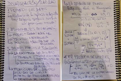 Los apuntes de Javier Milei. Apuntes 1