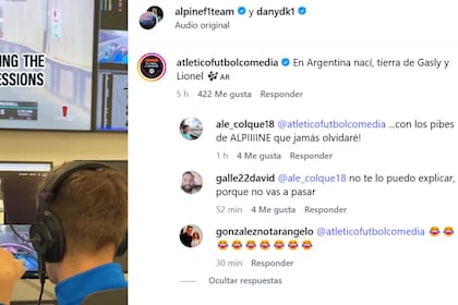 Los argentinos invadieron la cuenta de Alpine con mensajes de aliento a Pierre Gasly tras la reacción de Flavio Briatore, que se molestó por el trato al compañero de Colapinto