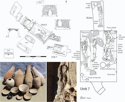 Los arqueólogos descubrieron restos óseos de artesanos, escribas y funcionarios de menor rango en pirámides donde se enterraron personas de la nobleza