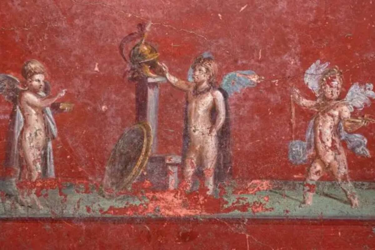 Los arqueólogos descubrieron un friso que es único en su tipo en Pompeya