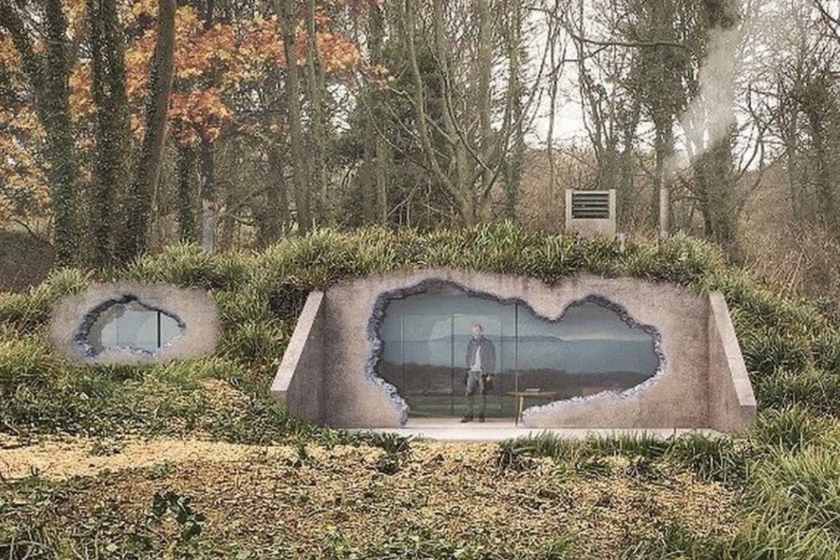 Los arquitectos agregarán una gran ventana con un efecto de explosión de bomba en la sala principal del búnker