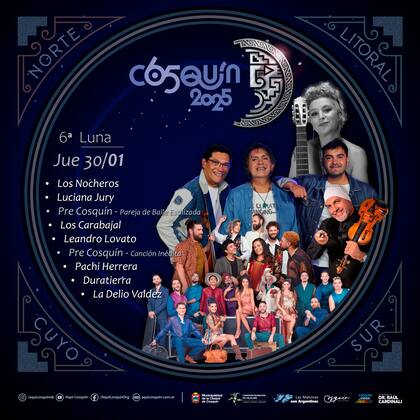 Los artistas que participan de la sexta Luna del Cosquín 2025