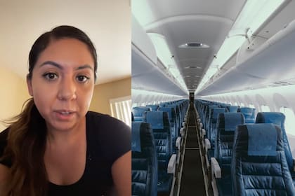 Los asientos de avión fueron un problema para una mujer que fue interceptada por otra tripulante y su bebé