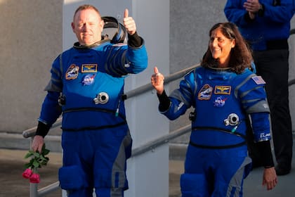 Los astronautas de la NASA Butch Wilmore y Suni Williams.