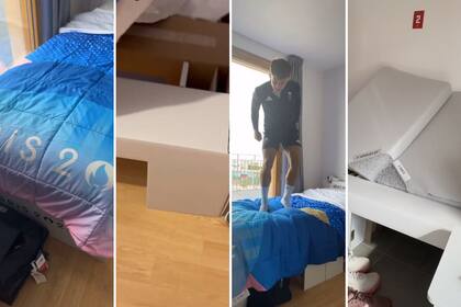 Los atletas que se alojan en la villa olímpica de París 2024 subieron videos que muestran cómo están hechas las camas