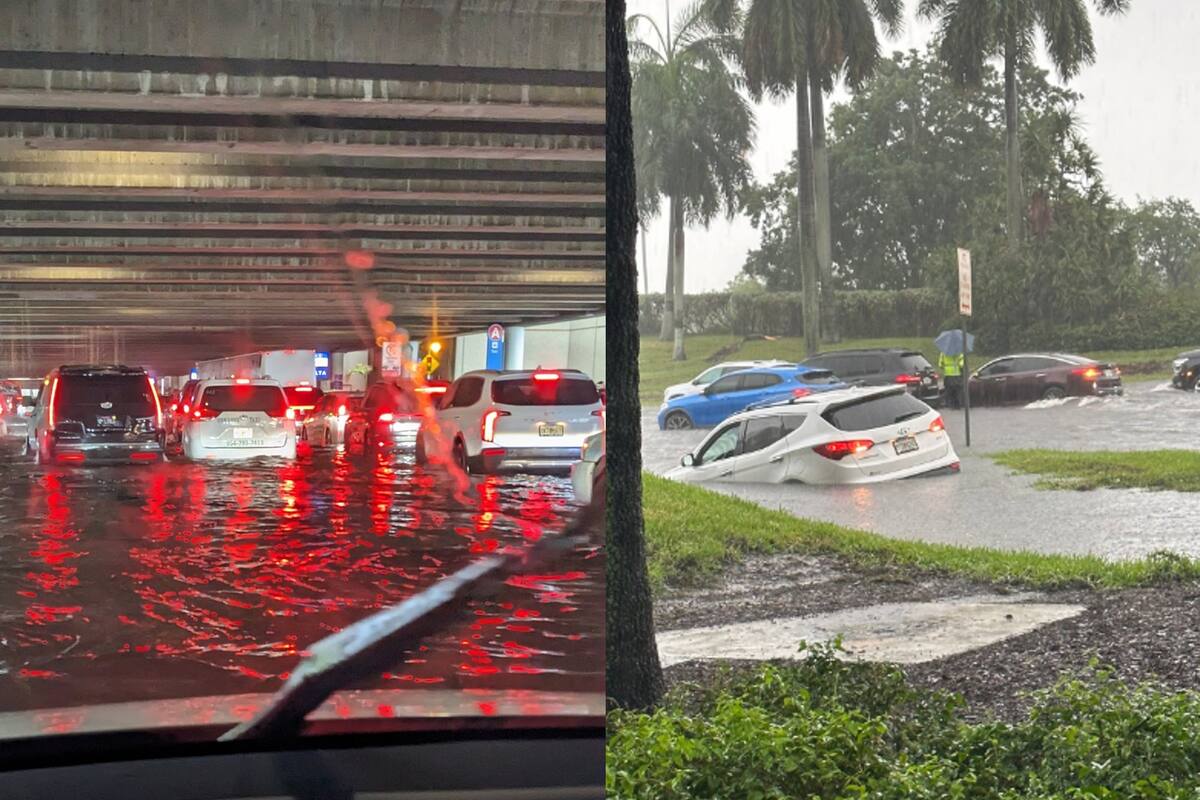Los automóviles permanecieron varados por horas en las principales vías del aeropuerto