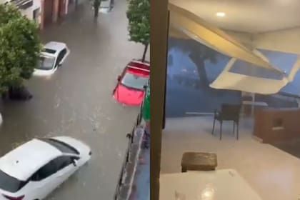 Los autos quedaron tapados de agua tras el fuerte temporal en Andalucía