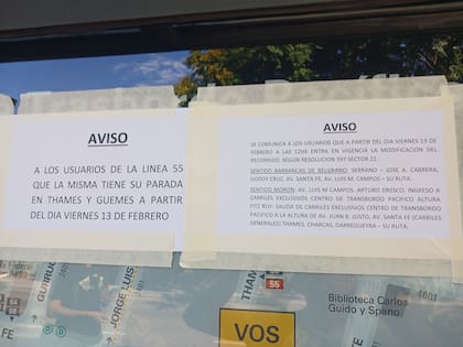 Los avisos que dispuso la firma para in formar a sus pasajeros