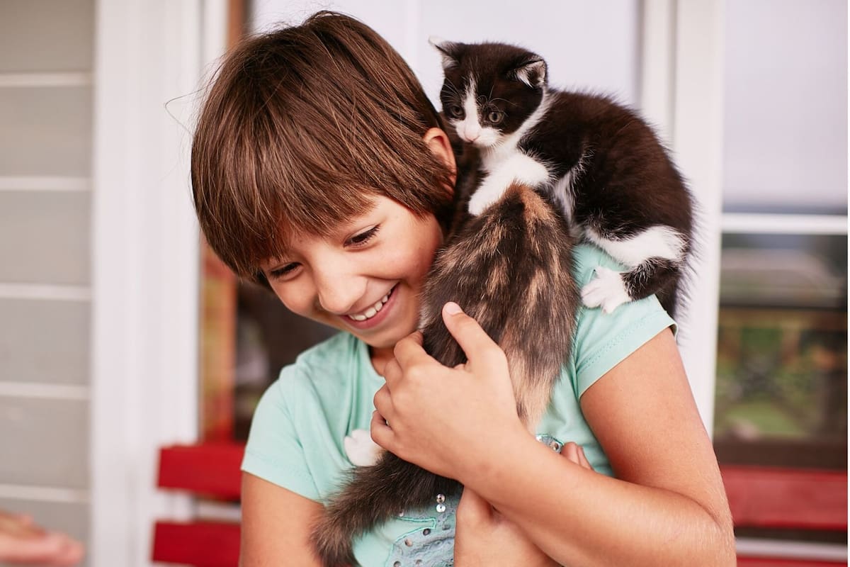 Los beneficios de tener un gato en una casa con niños, según expertos