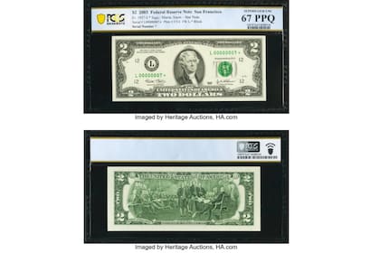 Los billetes de 2 dólares son particularmente apreciados en la numismática