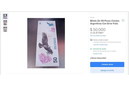 Los billetes de 50 que comenzaron a valer 50 mil pesos tendría un problema de tinta