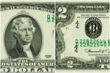 Los billetes de US$2 con errores se venden en miles de dólares
