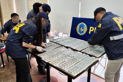 Los billetes falsos fueron secuestrados por personal de la Policía Federal Argentina (PFA)