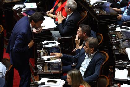 Los bloques de diputados vuelven del cuarto intermedio. En la foto el diputado Ritondo permanece sentado