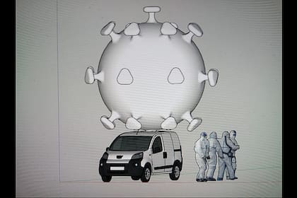 Los bocetos de la obra de arte inflable que circuló anoche por las calles de La Plata