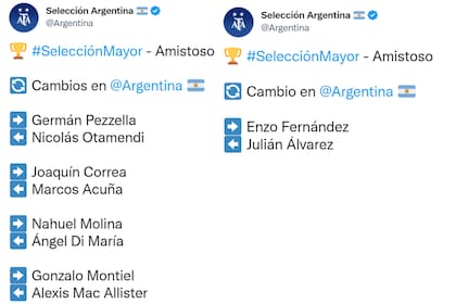 Los cambios de Argentina en el segundo tiempo ante Emiratos Árabes