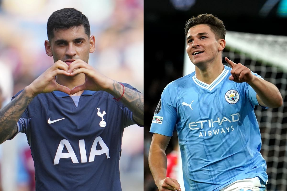 Los campeones del mundo Cristian 'Cuti' Romero y Julián Álvarez serían titulares en Tottenham y Manchester City, respectivamente