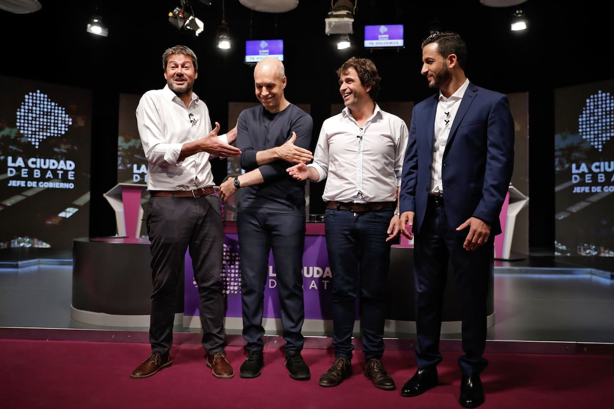 Los candidatos en el debate