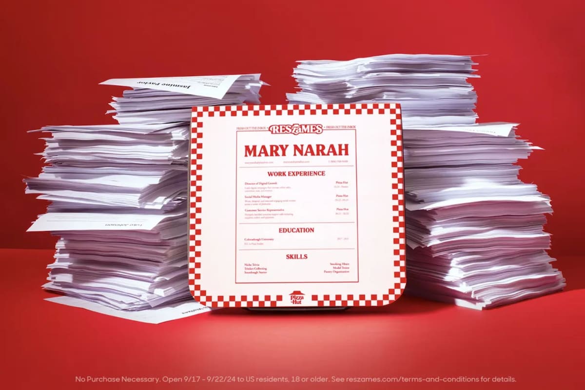 Los candidatos ganadores tendrán sus currículums impresos y enviados en cajas de Pizza Hut al empleador de Nueva York que elijan (Imagen Pizza Hut)