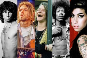 Los cantantes del "club de los 27" que el artista digital retrató (Foto/Archivo AP)