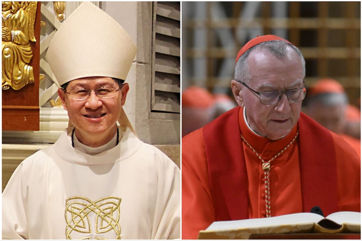 Los cardenales Luis Antonio Tagle y Pietro Parolin