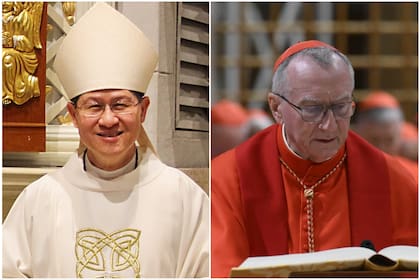 Los cardenales Luis Antonio Tagle y Pietro Parolin