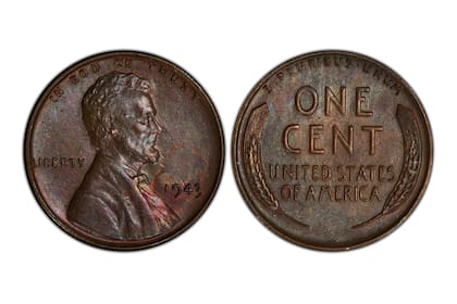 Los centavos de cobre de 1943 surgieron porque quedaron planchas del año anterior en las máquinas