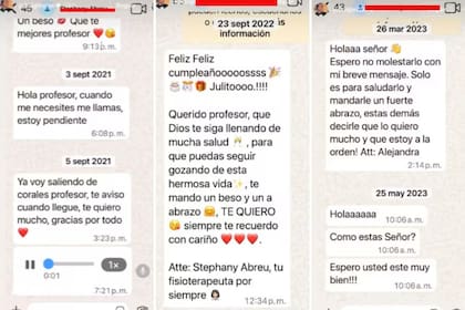 Los chats corresponden a conversaciones de los años 2021, 2022 y 2023 (Capturas: Instagram @julioiglesias)