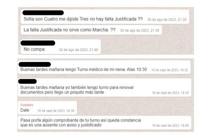 Los chats de la causa número CFP 4489/2023 que señalan un sistema de castigos, multas y contraprestaciones para acceder a planes y alimentos