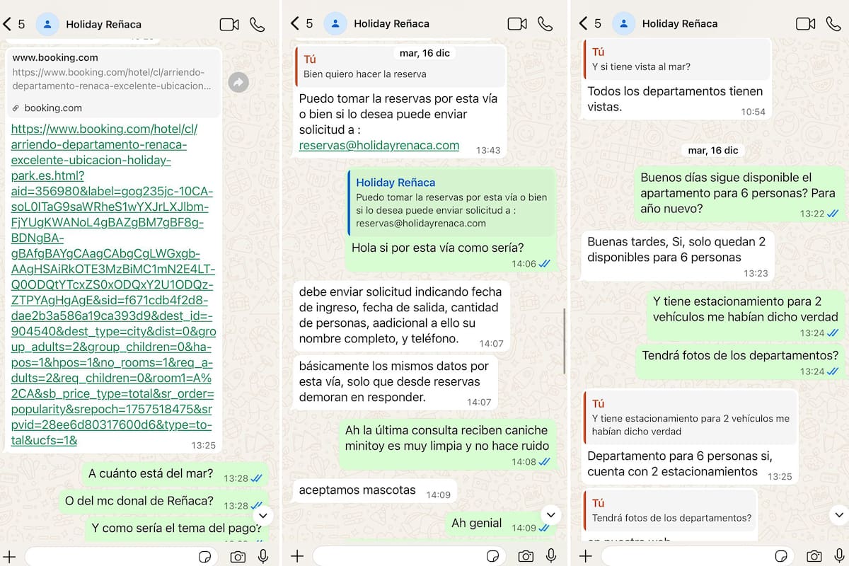 Los chats de los argentinos estafados en Chile