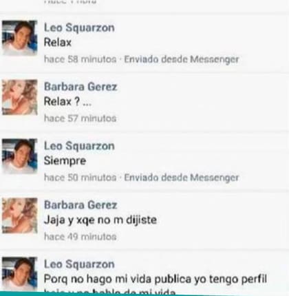 Los chats de Squarzon con Bárbara, otra mujer que se suma entre él y Granata