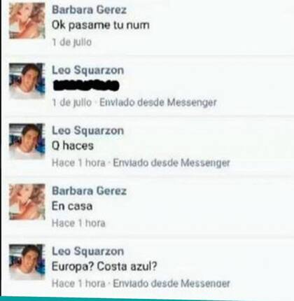 Los chats de Squarzon con Bárbara, otra mujer que se suma entre él y Granata