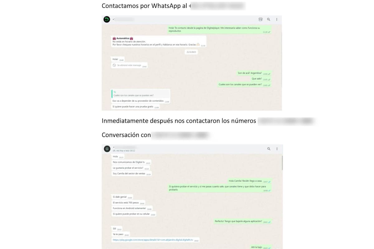 Los chats donde se concretó la compra controlada
