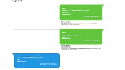 Los chats entre Cantero y Martínez Sosa