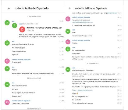 Los chats entre el expolicía Zanchetta y el diputado kirchnerista Rodolfo Tailhade