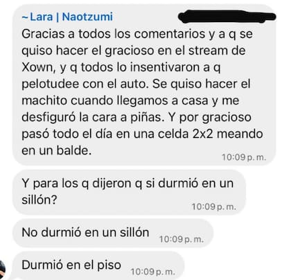 Los chats publicados por la novia del streamer