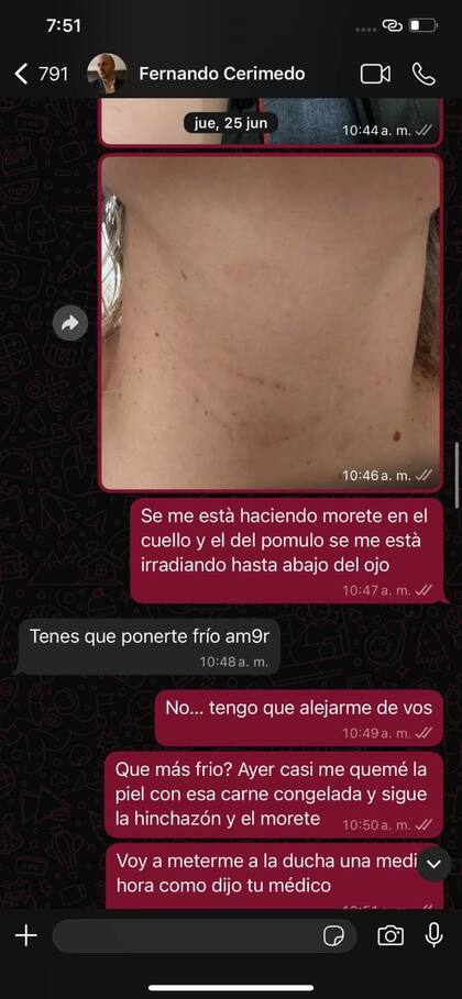 Los chats publicados por Nadia Beller con Fernando Cerimedo