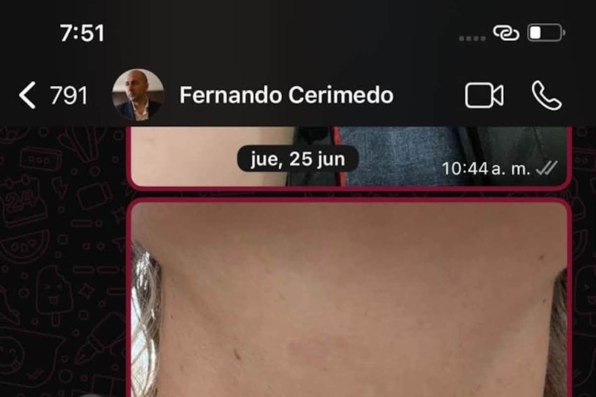 Los chats publicados por Nadia Beller en los que acusó a Fernando Cerimedo por hechos de violencia de género