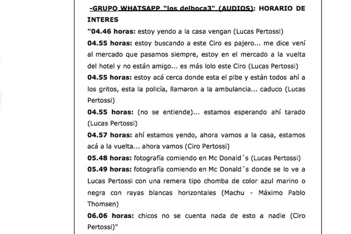 Los chats que figuran en el expediente