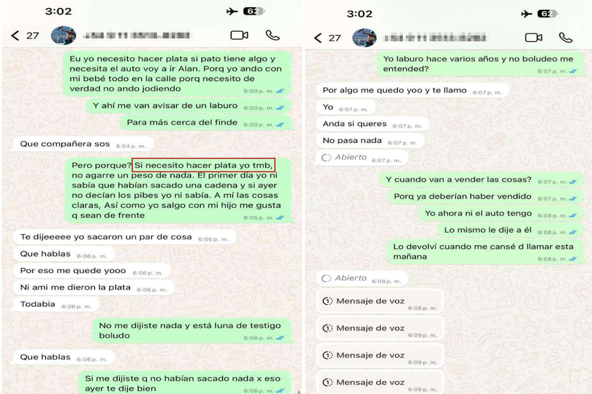 Los chats que recuperaron del teléfono de Morena Rial