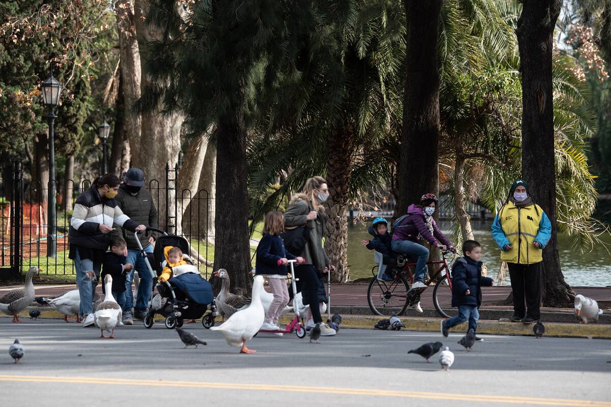 Los chicos aprovecharon la jornada para disfrutar de los Bosques de Palermo