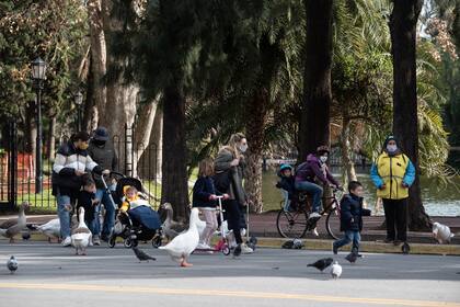 Los chicos aprovecharon la jornada para disfrutar de los Bosques de Palermo