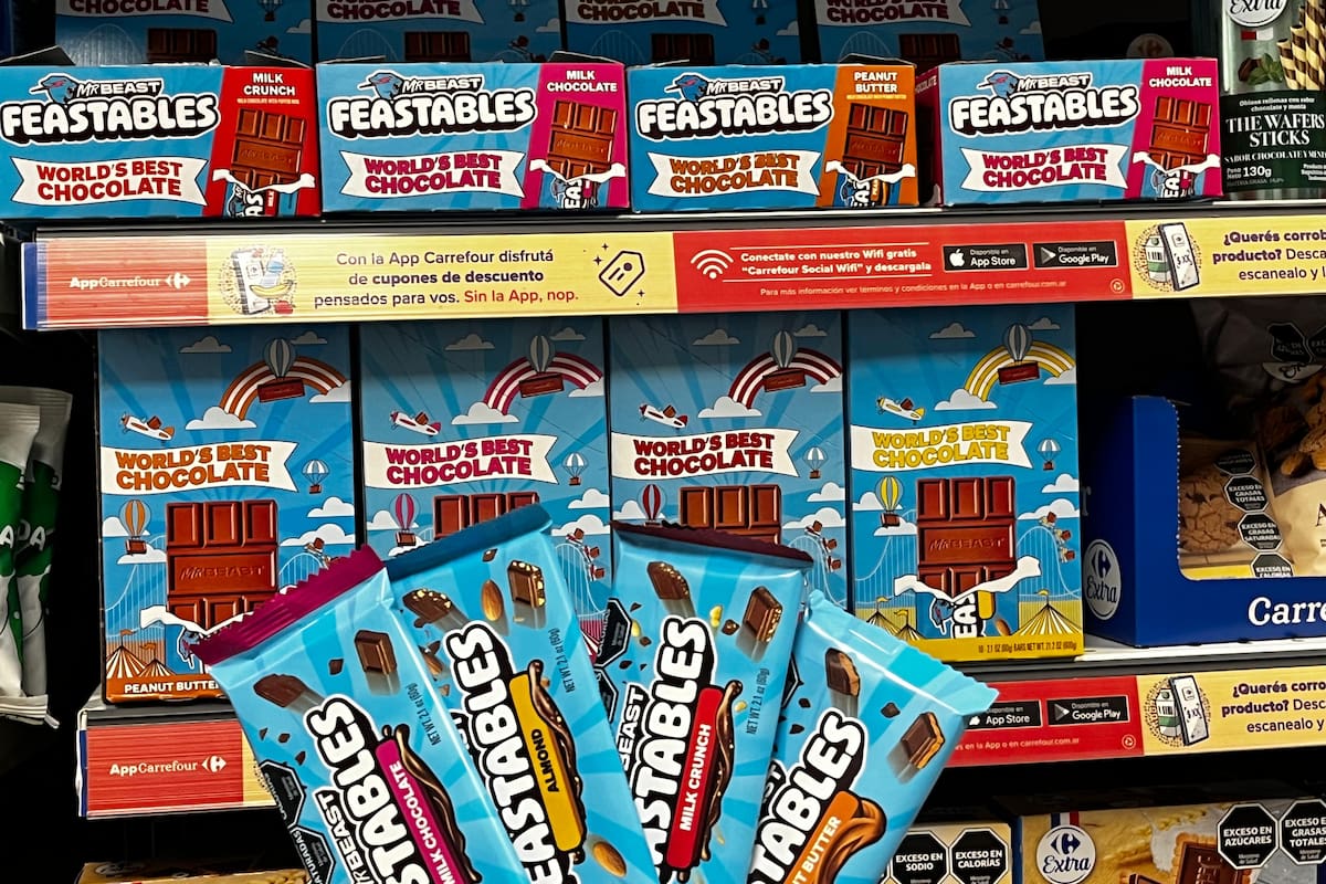 Los chocolates MrBeast llegaron a las góndolas en la Argentina