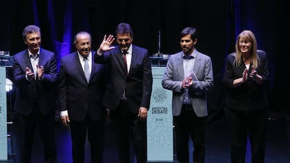 Los cinco candidatos que aceptaron debatir: Macri, Rodríguez Saá, Massa, Del Caño y Stolbizer