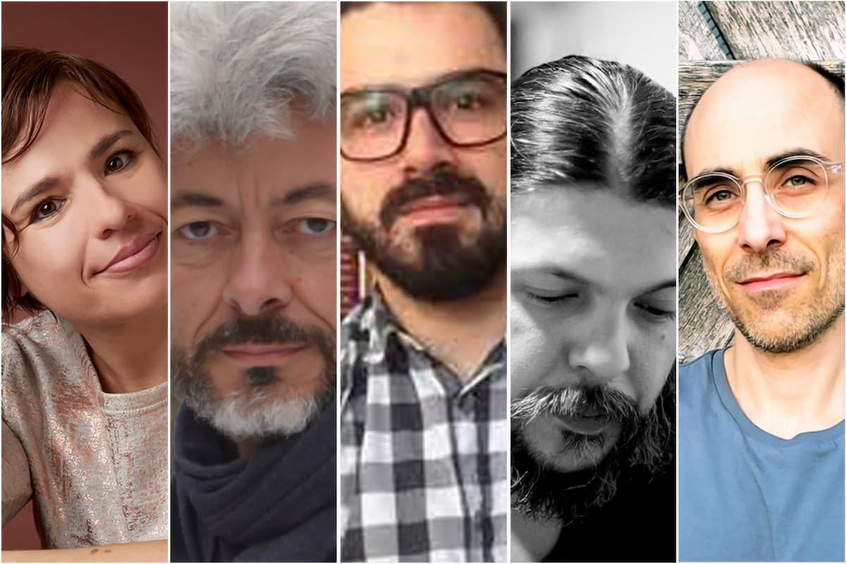 Los cinco finalistas del Premio Fundación Medifé Filba. Betina González, Carlos Gamerro, Ezequiel Pérez, Juan Mattio y Víctor Goldgel